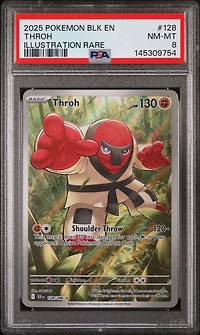 2025 Pokemon Blk En-black Bolt 128 Throh Illustration Rare PSA 8