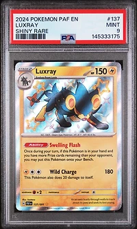 2024 Pokemon Paf En-paldean Fates 137 Luxray Shiny Rare PSA 9