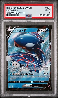 2023 Pokemon Sword And Shield Crown Zenith 037 Kyogre V PSA 9