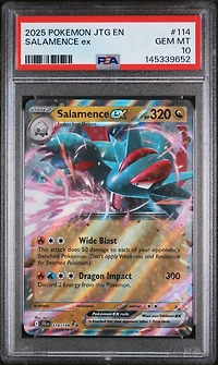 2025 Pokemon Jtg En-journey Together 114 Salamence Ex PSA 10
