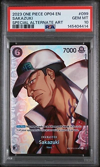 2023 One Piece Op04-kingdoms Of Intrigue 099 Sakazuki Special Alternate Art PSA 10