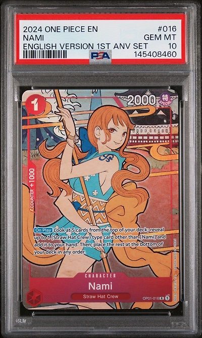 2024 One Piece English Version 1st Anniversary Set 016 Nami PSA 10