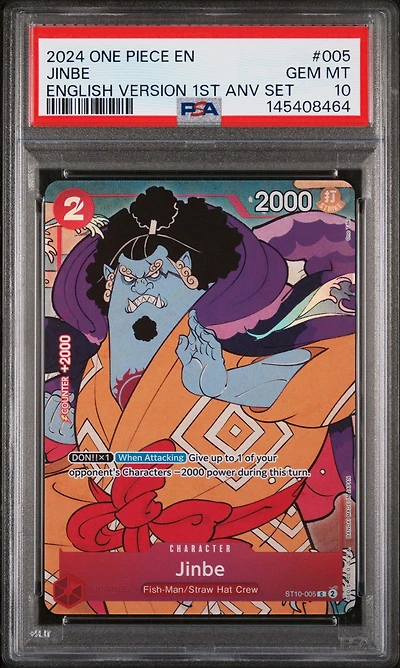 2024 One Piece English Version 1st Anniversary Set 005 Jinbe PSA 10