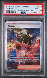 2024 Pokemon Twm En-twilight Masquerade 218 Kieran Special Illustration Rare PSA