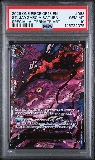 2025 One Piece Op13-carrying On His Will 083 St. Jaygarcia Saturn Special Alternate Art PSA 10