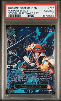 2025 One Piece Op13-carrying On His Will 028 Portgas D. Ace Special Alternate Art PSA 10