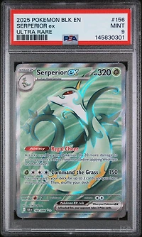 2025 Pokemon Blk En-black Bolt 156 Serperior Ex Ultra Rare PSA 9