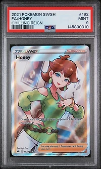 2021 Pokemon Sword & Shield Chilling Reign 192 Full Art/honey PSA 9