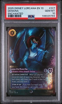 2025 Disney Lorcana En 10-whispers In The Well 227 Demona - Scourge Of The Wyvern Clan Enchanted PSA 10