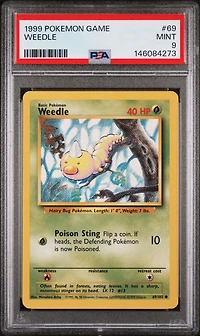 1999 Pokemon Game 69 Weedle PSA 9