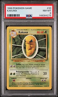 1999 Pokemon Game 33 Kakuna PSA 8