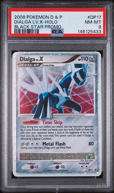 2008 Pokemon Diamond & Pearl Black Star Promo Dp17 Dialga Lv.x-holo PSA 8