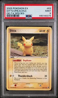 2005 Pokemon Ex Delta Species 63 Ditto [pikachu] PSA 9