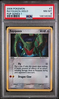 2006 Pokemon Pop Series 1 3 Rayquaza-holo PSA 8