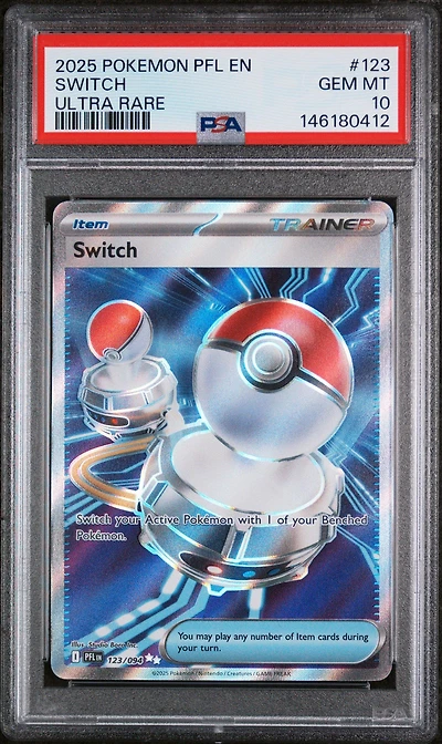 2025 Pokemon Pfl En-phantasmal Flames 123 Switch Ultra Rare PSA 10