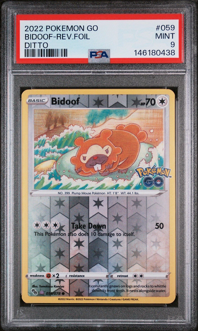 2022 Pokemon Go 059 Bidoof-reverse Foil Ditto PSA 9