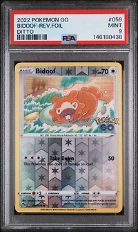 2022 Pokemon Go 059 Bidoof-reverse Foil Ditto PSA 9