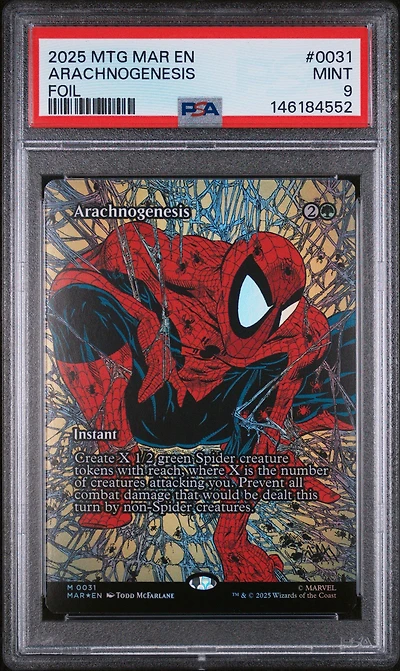 2025 Magic The Gathering Marvel's Spider-man: Source Material 0031 Arachnogenesis Foil PSA 9