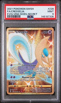 2021 Pokemon Sword & Shield Evolving Skies 228 Full Art/cresselia Secret PSA 9