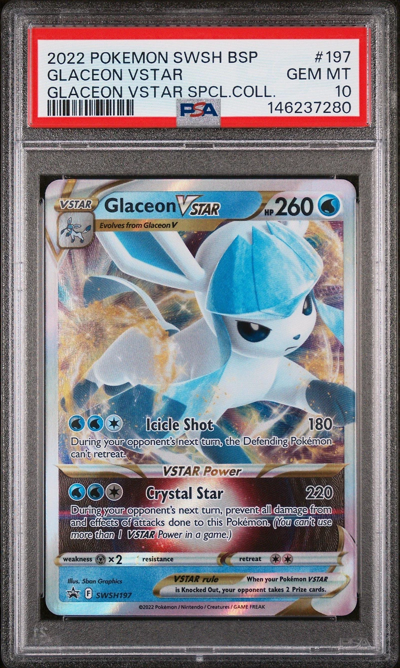 2022 Pokemon Swsh Black Star Promo 197 Glaceon Vstar Glaceon Vstar Special Collection PSA 10
