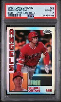 2019 Topps Chrome 1984 Topps Baseball 25 Shohei Ohtani PSA 8