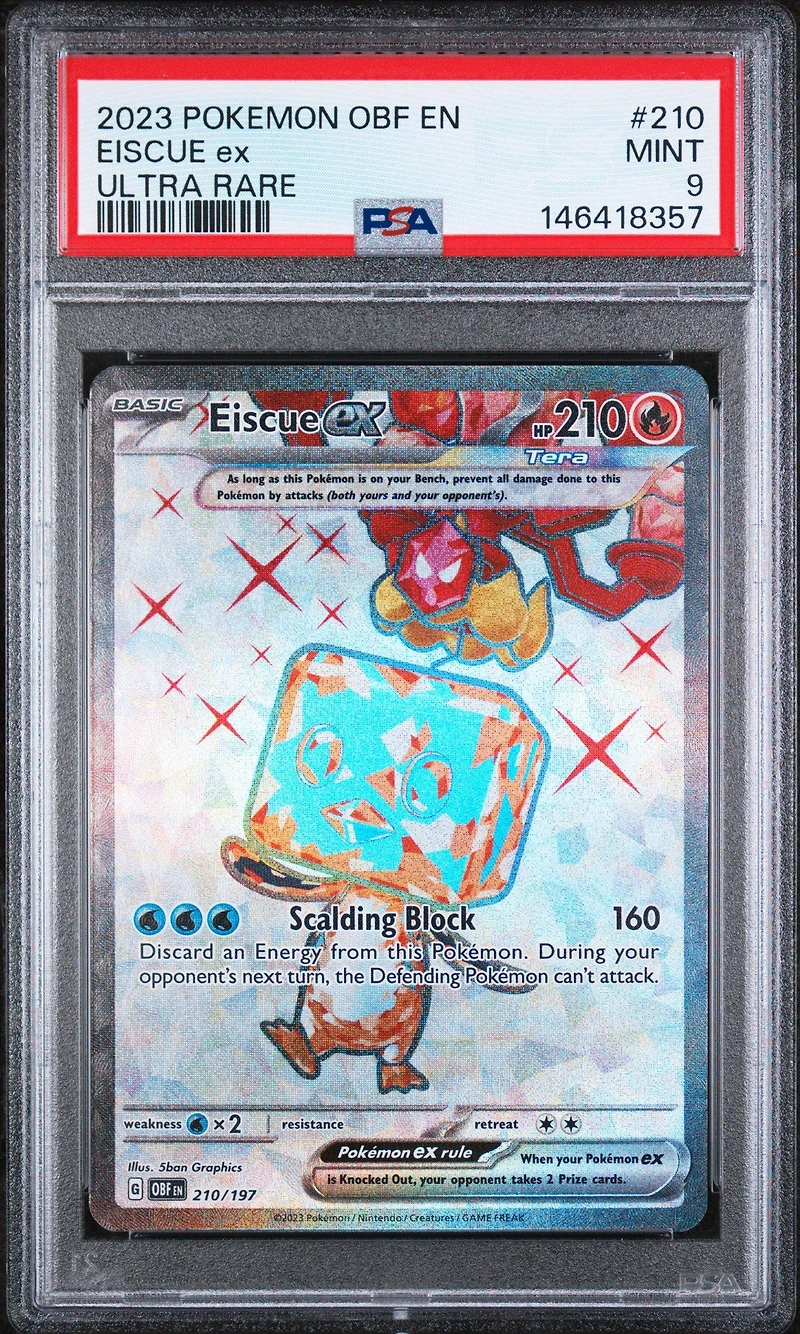 2023 Pokemon Obf En-obsidian Flames 210 Eiscue Ex Ultra Rare PSA 9
