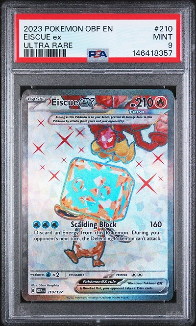 2023 Pokemon Obf En-obsidian Flames 210 Eiscue Ex Ultra Rare PSA 9