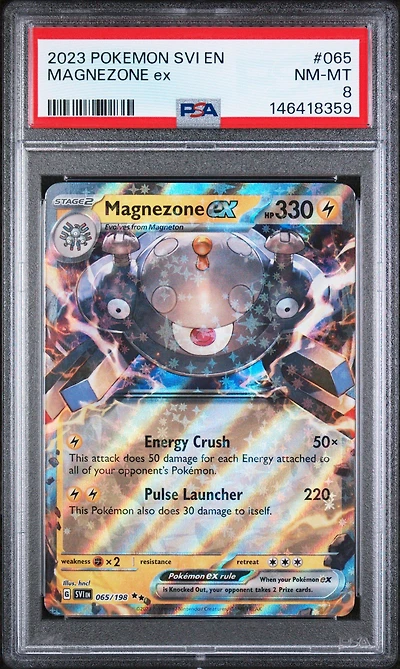 2023 Pokemon Svi En-scarlet & Violet 065 Magnezone Ex PSA 8
