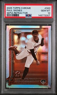 2025 Topps Chrome 300 Paul Skenes Sepia Refractor PSA 10
