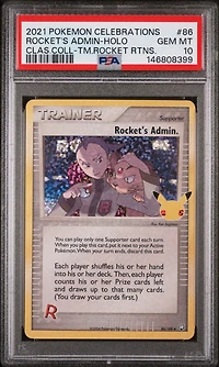 2021 Pokemon Celebrations Classic Collection 86 Rocket's Admin-holo PSA 10