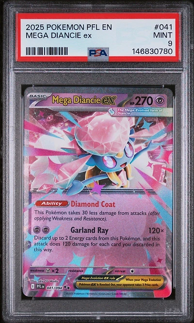 2025 Pokemon Pfl En-phantasmal Flames 041 Mega Diancie Ex PSA