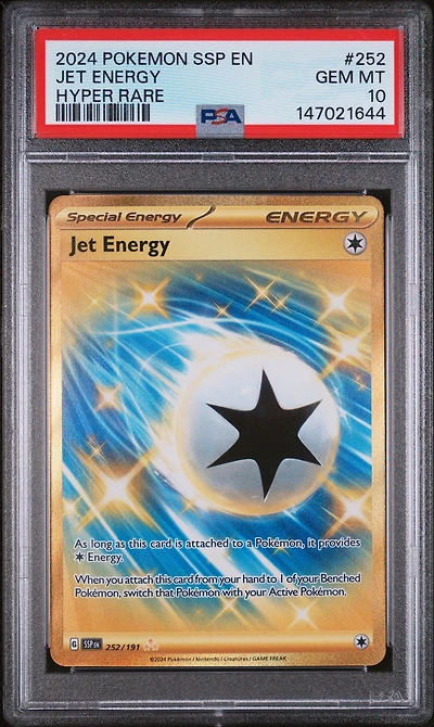 2024 Pokemon Ssp En-surging Sparks 252 Jet Energy Hyper Rare PSA 10
