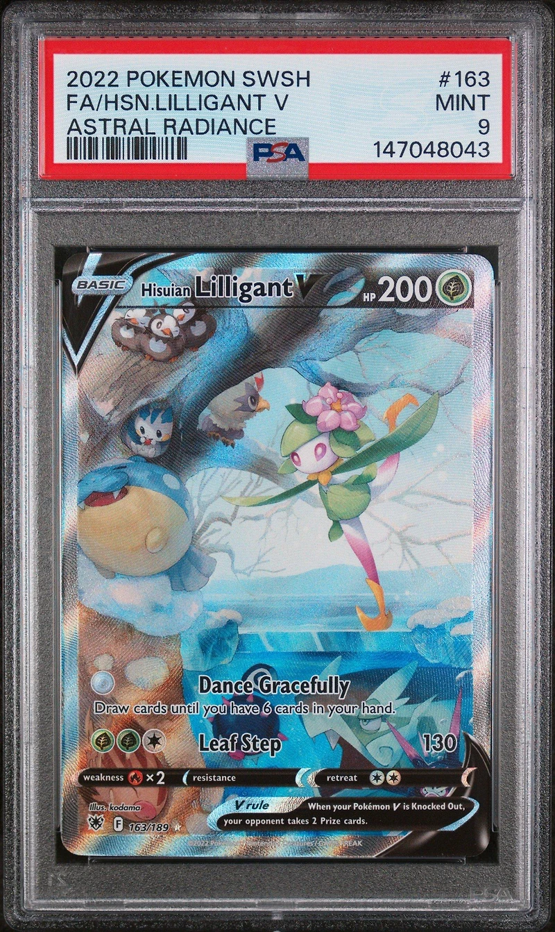 2022 Pokemon Sword & Shield Astral Radiance 163 Full Art/hisuian Lilligant V PSA 9