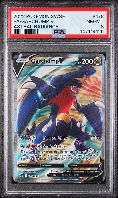2022 Pokemon Sword & Shield Astral Radiance 178 Full Art/garchomp V PSA 8