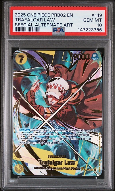 2025 One Piece Prb02-premium Booster -one Piece Card The Best- Vol.2 119 Trafalgar Law Special Alternate Art PSA 10