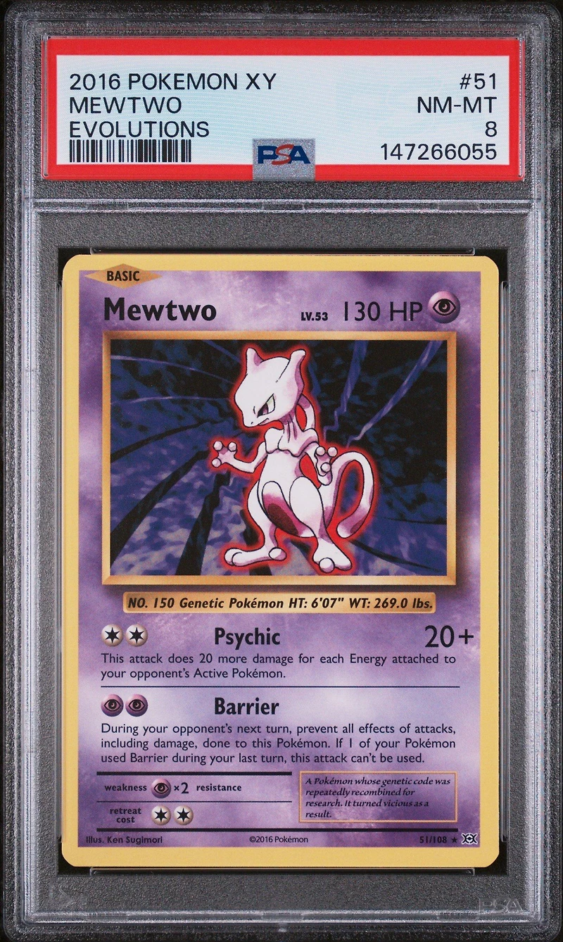 2016 Pokemon Xy Evolutions 51 Mewtwo PSA