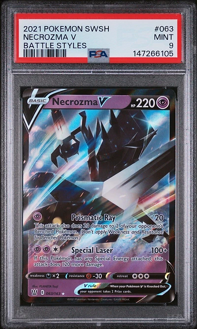 2021 Pokemon Sword & Shield Battle Styles 063 Necrozma V PSA 9