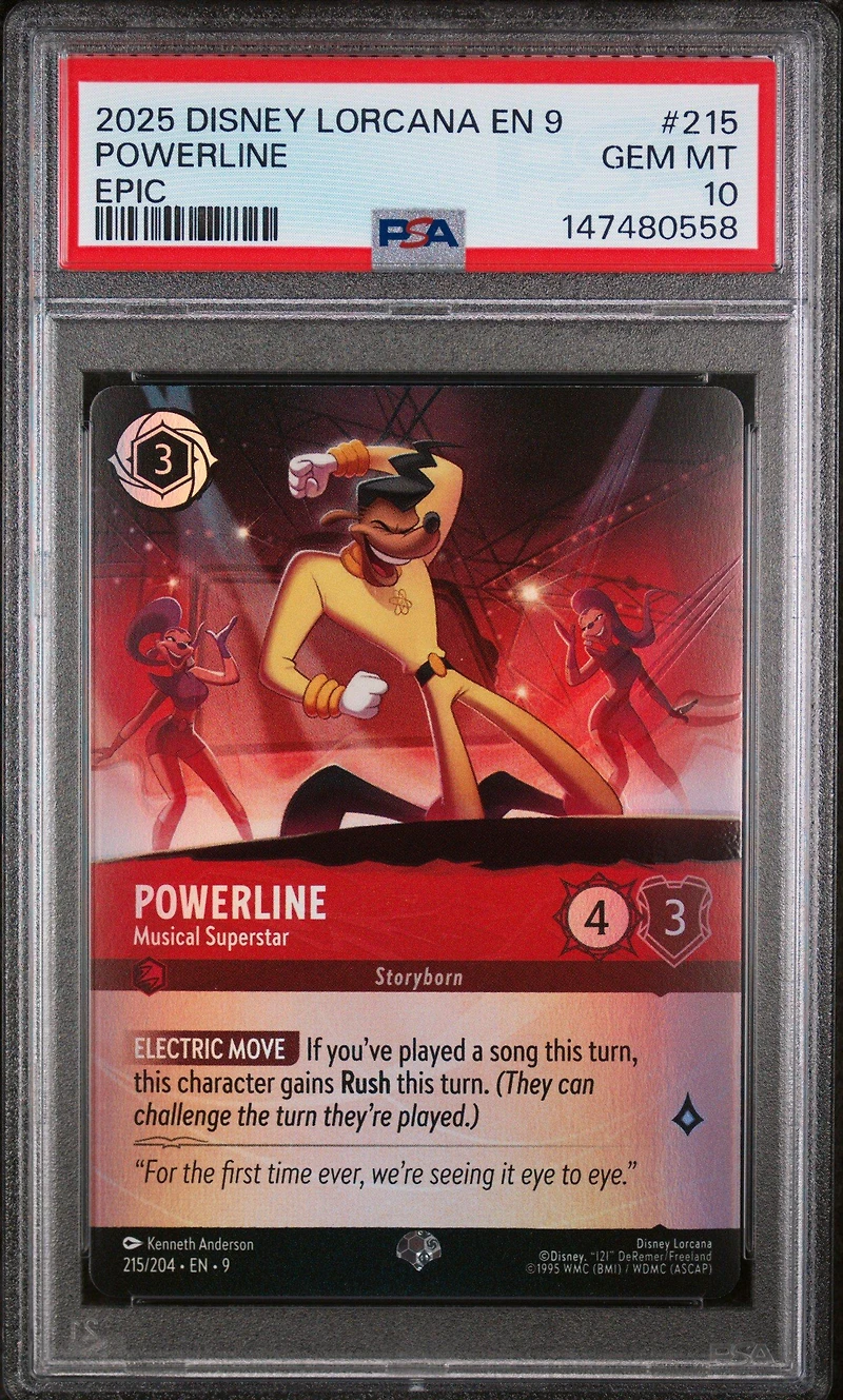 2025 Disney Lorcana En 9-fabled 215 Powerline - Musical Superstar Epic PSA 10