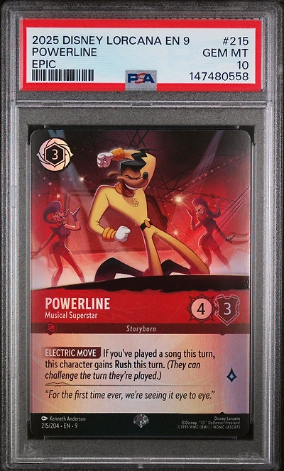 2025 Disney Lorcana En 9-fabled 215 Powerline - Musical Superstar Epic PSA 10