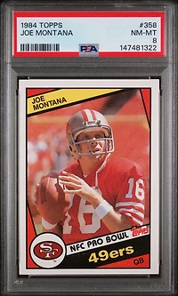 1984 Topps 358 Joe Montana PSA 8