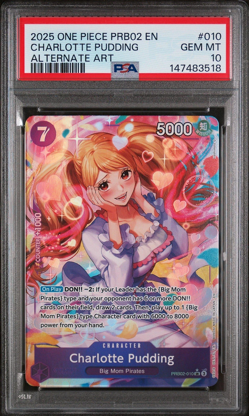 2025 One Piece Prb02-premium Booster -one Piece Card The Best- Vol.2 010 Charlotte Pudding Alternate Art PSA 10