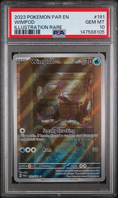 2023 Pokemon Par En-paradox Rift 191 Wimpod Illustration Rare PSA 10