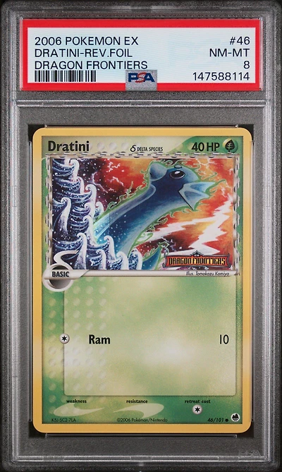 2006 Pokemon Ex Dragon Frontiers 46 Dratini-reverse Foil PSA 8