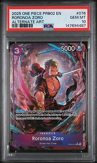 2025 One Piece Prb02-premium Booster -one Piece Card The Best- Vol.2 076 Roronoa Zoro Alternate Art PSA 10