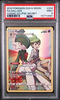 2019 Pokemon Sun & Moon Cosmic Eclipse 244 Full Art/gallade Secret PSA 9