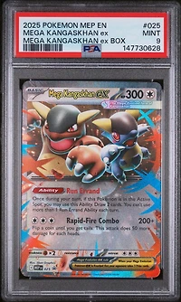2025 Pokemon Mep En-me Black Star Promo 025 Mega Kangaskhan Ex Mega Kangaskhan Ex Box PSA 9