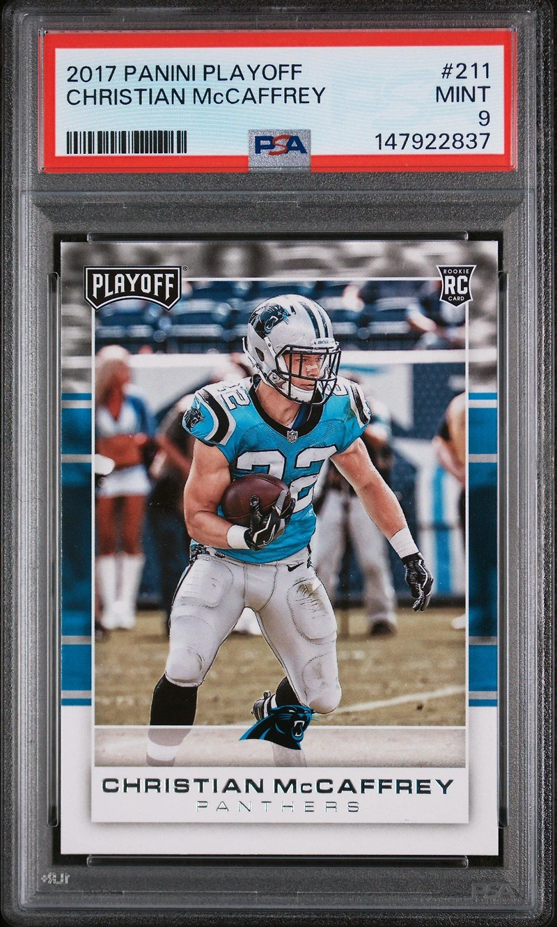 2017 Panini Playoff 211 Christian Mccaffrey PSA 9