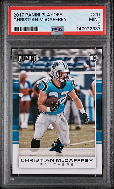 2017 Panini Playoff 211 Christian Mccaffrey PSA 9