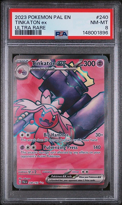 2023 Pokemon Pal En-paldea Evolved 240 Tinkaton Ex Ultra Rare PSA 8