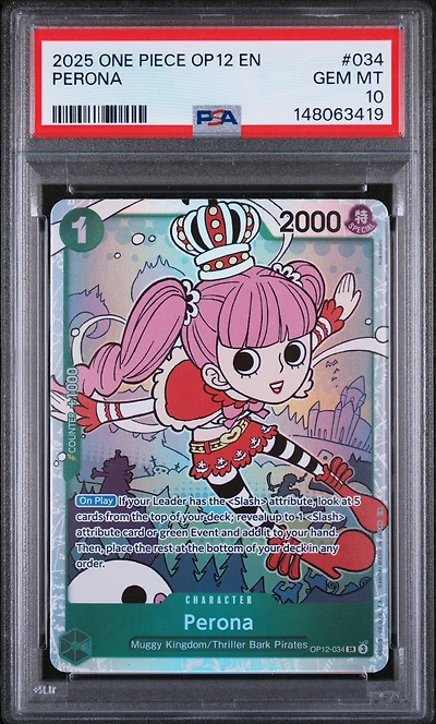 2025 One Piece Op12-legacy Of The Master 034 Perona PSA 10
